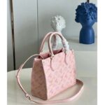 Louis Vuitton LV Women OnTheGo PM Tote Bag Pink Sprayed Embossed Grained Cowhide - Image 3