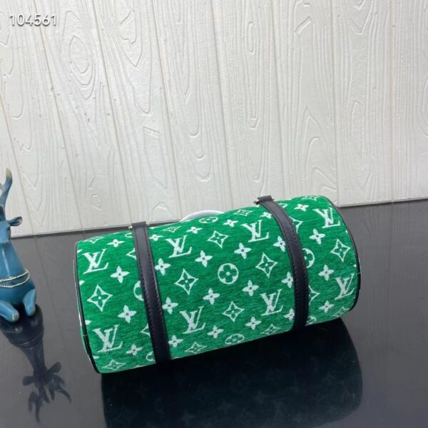 Louis Vuitton LV Women Papillon Handbag Green Monogram Jacquard Velvet Cowhide Leather (1)