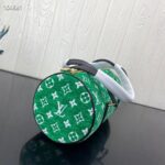 Louis Vuitton LV Unisex Papillon Handbag Green Monogram Jacquard Velvet Cowhide Leather - Imagen 6