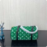 Louis Vuitton LV Unisex Papillon Handbag Green Monogram Jacquard Velvet Cowhide Leather - Imagen 2