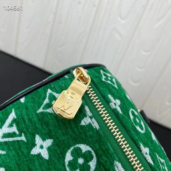 Louis Vuitton LV Women Papillon Handbag Green Monogram Jacquard Velvet Cowhide Leather (6)
