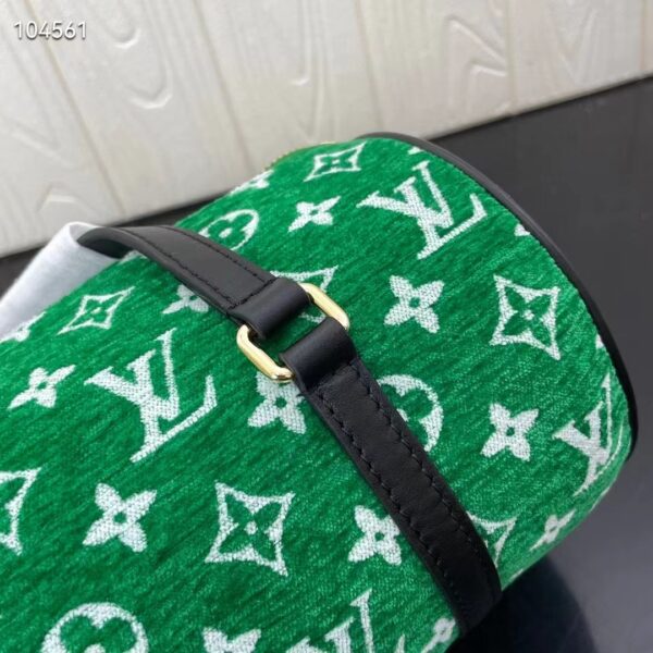Louis Vuitton LV Women Papillon Handbag Green Monogram Jacquard Velvet Cowhide Leather (9)