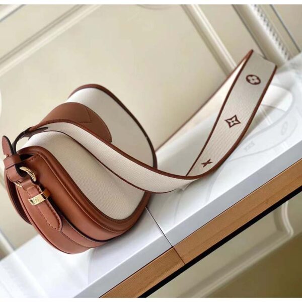Louis Vuitton LV Women Pont 9 Soft MM Handbag Caramel Brown Canvas Cowhide (1)