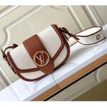 Louis Vuitton LV Women Pont 9 Soft MM Handbag Caramel Brown Canvas Cowhide - immagine 2