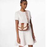 Louis Vuitton LV Women Pont 9 Soft MM Handbag Caramel Brown Canvas Cowhide - immagine 12