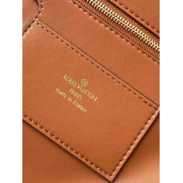 Louis Vuitton LV Women Pont 9 Soft MM Handbag Caramel Brown Canvas Cowhide (4)