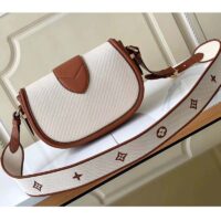 Louis Vuitton LV Women Pont 9 Soft MM Handbag Caramel Brown Canvas Cowhide (5)
