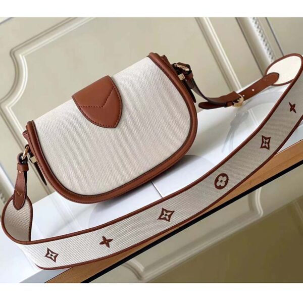 Louis Vuitton LV Women Pont 9 Soft MM Handbag Caramel Brown Canvas Cowhide (6)