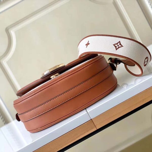 Louis Vuitton LV Women Pont 9 Soft MM Handbag Caramel Brown Canvas Cowhide (8)