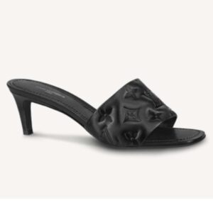 Louis Vuitton LV Women Revival Mule Black Monogram Embossed Lambskin 5.5 cm Heel