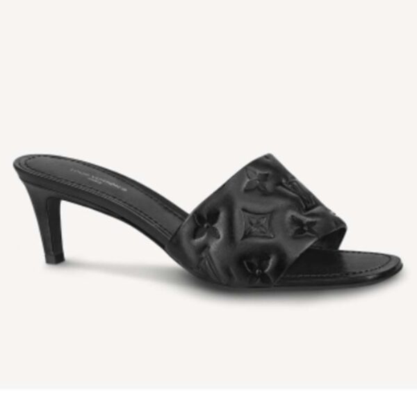 Louis Vuitton LV Women Revival Mule Black Monogram Embossed Lambskin 5.5 cm Heel (9)