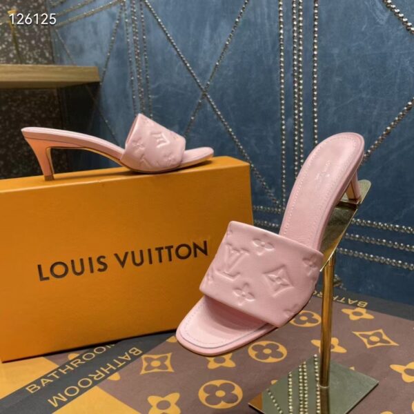 Louis Vuitton LV Women Revival Mule Pink Monogram Embossed Lambskin 5.5 cm Heel (3)
