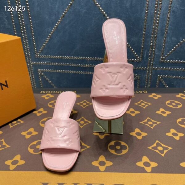 Louis Vuitton LV Women Revival Mule Pink Monogram Embossed Lambskin 5.5 cm Heel (8)