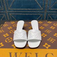 Louis Vuitton LV Women Revival Mule White Monogram Embossed Lambskin 5.5 cm Heel (5)