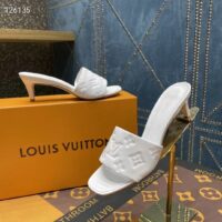 Louis Vuitton LV Women Revival Mule White Monogram Embossed Lambskin 5.5 cm Heel (5)