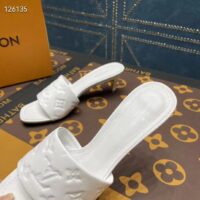 Louis Vuitton LV Women Revival Mule White Monogram Embossed Lambskin 5.5 cm Heel (5)