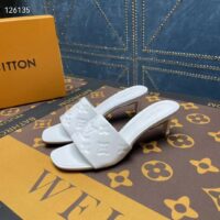 Louis Vuitton LV Women Revival Mule White Monogram Embossed Lambskin 5.5 cm Heel (5)