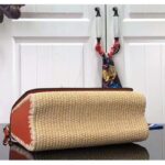 Louis Vuitton LV Women Twist MM Handbag Orange Raffia Smooth Cowhide Leather - Bild 4