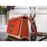 Louis Vuitton LV Women Twist MM Handbag Orange Raffia Smooth Cowhide Leather - Bild 5