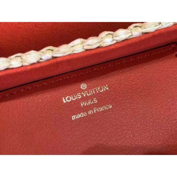 Louis Vuitton LV Women Twist MM Handbag Orange Raffia Smooth Cowhide Leather (5)