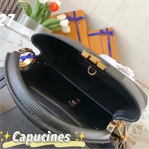 Louis Vuitton Unisex Capucines BB Handbag Noir Taurillon Calfskin Karung Leather (11)