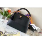 Louis Vuitton Women Capucines BB Handbag Noir Taurillon Calfskin Karung Leather - immagine 2