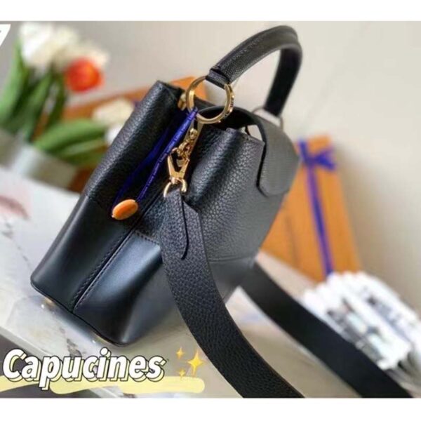Louis Vuitton Unisex Capucines BB Handbag Noir Taurillon Calfskin Karung Leather (5)