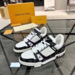 Louis Vuitton Unisex LV Trainer Sneaker With Monogram-Embossed Grained Calf Leather - Image 2