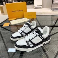 Louis Vuitton Unisex LV Trainer Sneaker With Monogram-Embossed Grained Calf Leather (1)