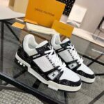 Louis Vuitton Unisex LV Trainer Sneaker With Monogram-Embossed Grained Calf Leather - Image 3