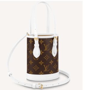 Louis Vuitton Unisex Nano Bucket Brown Monogram Coated Canvas Cowhide Leather