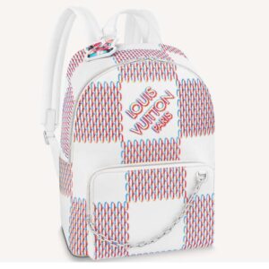 Louis Vuitton Unisex Racer Backpack White Damier Spray Cowhide Leather