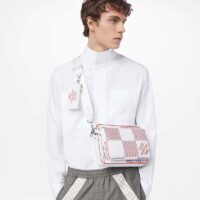 Louis Vuitton Unisex Trio Messenger White Damier Spray Cowhide Leather (8)