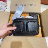 Louis Vuitton Unisex Utility Crossbody Bag Black Calfskin Leather Double Zip Closure (5)