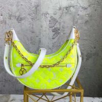 Louis Vuitton Women Loop Half-Moon Baguette Bag Yellow Monogram Jacquard Velvet (10)