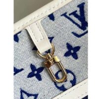 Louis Vuitton Women Neverfull MM Tote Blue Monogram Jacquard Velvet Cowhide Leather (5)