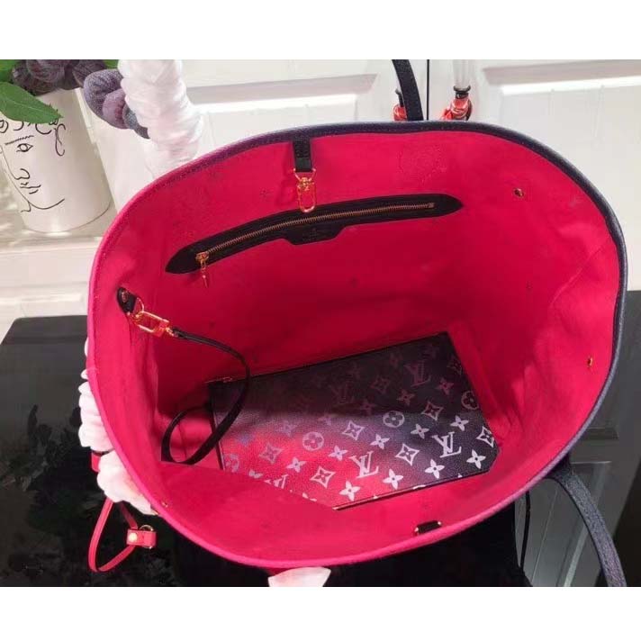 Louis Vuitton Neverfull MM Midnight Fuchsia in Coated Canvas with