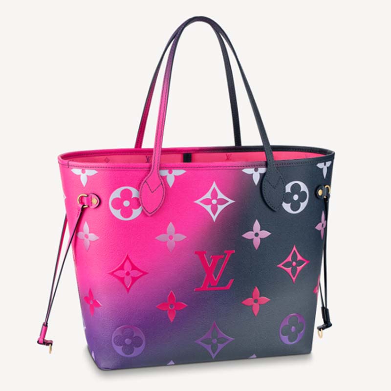 Louis Vuitton Midnight Fuchsia Neverfull MM Tote with Pouch