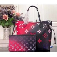 Louis Vuitton Women Neverfull MM Tote Midnight Fuchsia Monogram Coated Canvas (2)