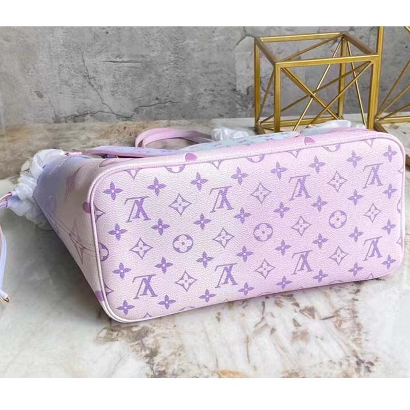 Louis Vuitton Neverfull MM Sunrise Pastel in Coated Canvas with