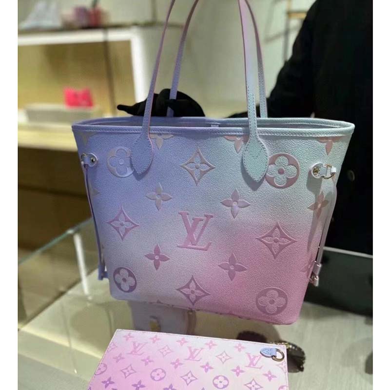 Louis Vuitton Neverfull MM Sunrise Pastel in Coated Canvas with