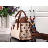 Louis Vuitton Women On My Side PM Tote Bag Brown Canvas Smooth Cowhide (8)