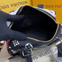 Louis Vuitton Women Speedy Bandouliere 20 Bag Black Printed Embossed Grained Cowhide (11)
