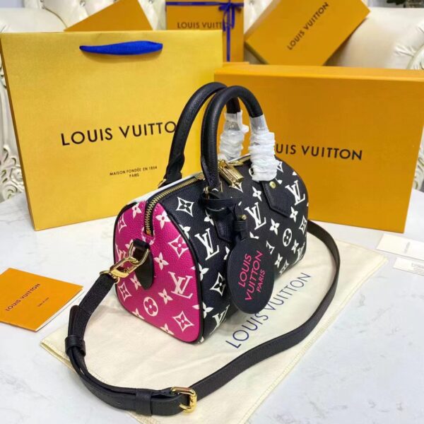 Louis Vuitton Women Speedy Bandouliere 20 Bag Black Printed Embossed Grained Cowhide (2)