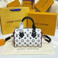 Louis Vuitton Women Speedy Bandouliere 20 Bag Black Printed Embossed Grained Cowhide (11)