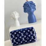 Louis Vuitton Women Speedy Bandouliere 20 Bag Blue Monogram Jacquard Velvet Cowhide - Image 7