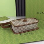 Gucci Unisex GG Mini Bag Interlocking G Beige Ebony GG Supreme Canvas - immagine 5