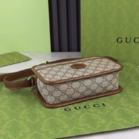 Gucci Unisex GG Mini Bag Interlocking G Beige Ebony GG Supreme Canvas (1)