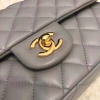 Chanel Women CC Large Classic Handbag Lambskin Gold-Tone Metal Dark Gray (4)