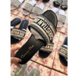 Dior Unisex CD Dway Slide Deep Blue Embroidered Cotton - Imagen 4